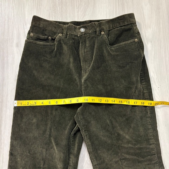 Lauren Ralph Lauren Pant Women Corduroy Olive Green Straight Leg Petite Size 12P - Picture 7 of 15